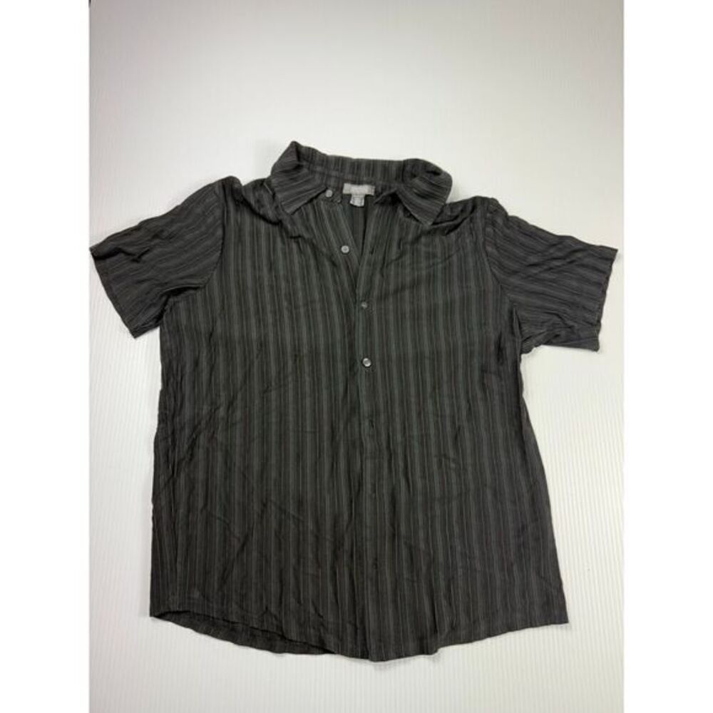 Kenneth Cole Reaction Men's Striped Short Sleeve Button Down Shirt Size‎ M